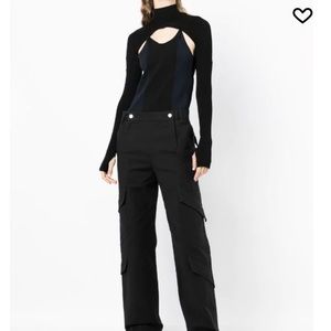 DION LEE Stirrup Sleeve Cutout Top